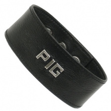 Black Leather PIG ID Armband Black Leather PIG ID Armband