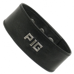 Black Leather PIG ID Armband Black Leather PIG ID Armband