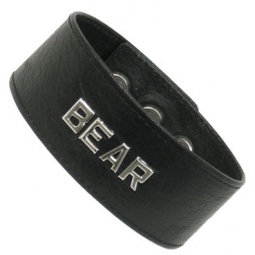 Black Leather BEAR ID Armband Black Leather BEAR ID Armband
