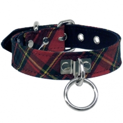 Plaid Collar With Ring Plaid Collar With Ring