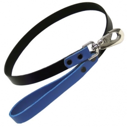 Ultra Blue And Black Leather Bondage Leash Ultra Blue And Black Leather Bondage Leash