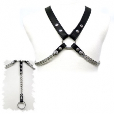 Chain And Leather Cock Strap Chain And Leather Cock Strap