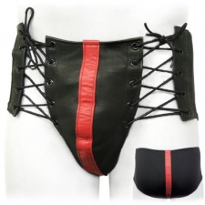 Combination Leather Lycra Back Jock Thong Combination Leather Lycra Back Jock Thong