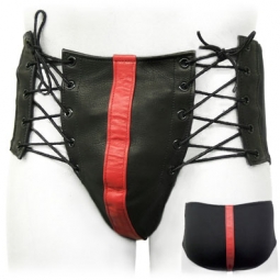Combination Leather Lycra Back Jock Thong Combination Leather Lycra Back Jock Thong