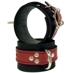 Bondage Cuffs In Black And Red Leather Bondage Cuffs In Black And Red Leather