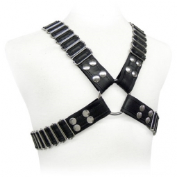 Black Leather Body Harness With Links Black Leather Body Harness With Links