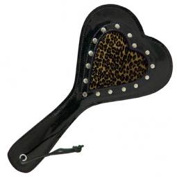 BDSM Paddle In Shiny Black/Leo Leather BDSM Paddle In Shiny Black/Leo Leather