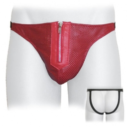 Leather Vent Jock With Zipper Leather Vent Jock With Zipper