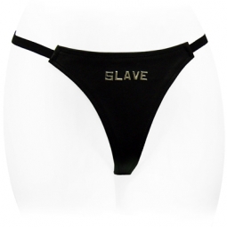 Leather G String With Slave ID Leather G String With Slave ID