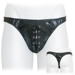 Black Stretch Thong With Laces Black Stretch Thong With Laces