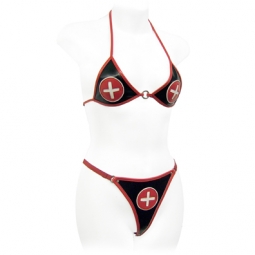 Nurse Bra In Black And Red PVC Nurse Bra In Black And Red PVC