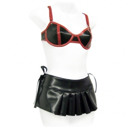 Pleated Skirt In Black PVC Pleated Skirt In Black PVC