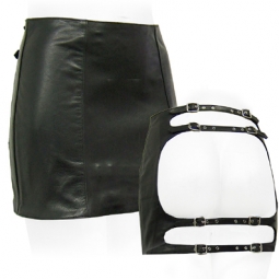 Spanking Skirt In Black Leather Spanking Skirt In Black Leather