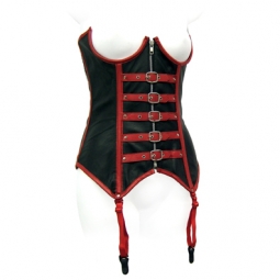 Daring Corset In Black And Red Leather Daring Corset In Black And Red Leather
