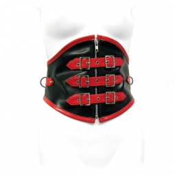 Waist Cincher In Black And Red PVC Waist Cincher In Black And Red PVC
