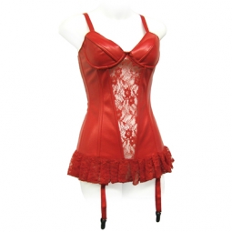 Corset In Red PVC and Red Lace Corset In Red PVC and Red Lace