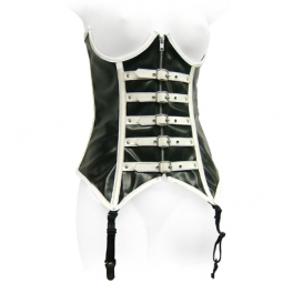 Daring Corset In Black/White PVC Daring Corset In Black/White PVC