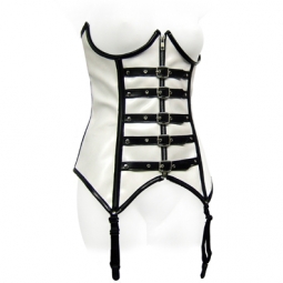 Daring Corset In White/Black PVC Daring Corset In White/Black PVC