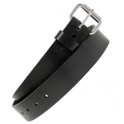 Black Leather Plain Belt - Wide Black Leather Plain Belt - Wide