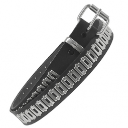 Black Leather Chain Spot Belt Black Leather Chain Spot Belt