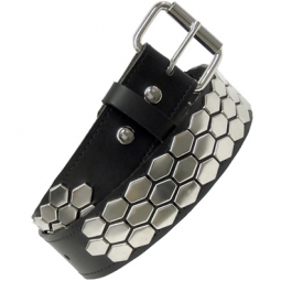 Wide Leather Belt With Metal Studs Wide Leather Belt With Metal Studs