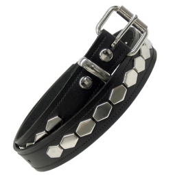 Leather Belt With Hexagon Studs Leather Belt With Hexagon Studs