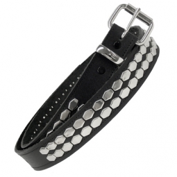 Leather Belt With Small Hexagons Leather Belt With Small Hexagons