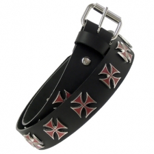 Leather Belt With Iron Cross Studs Leather Belt With Iron Cross Studs
