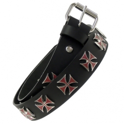 Leather Belt With Iron Cross Studs Leather Belt With Iron Cross Studs