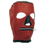 Hood In Perforated Red/Blk Leather - Zipper Mouth
