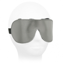 Silver Leather Blindfold With Black Fleece Silver Leather Blindfold With Black Fleece