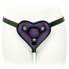 Purple Leather Heart Shaped Strap On Purple Leather Heart Shaped Strap On