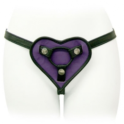 Purple Leather Heart Shaped Strap On Purple Leather Heart Shaped Strap On