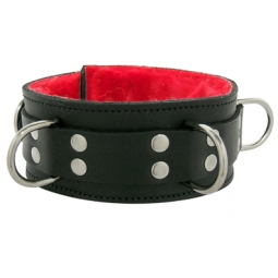 Bondage Collar With Fleece And D Rings Bondage Collar With Fleece And D Rings