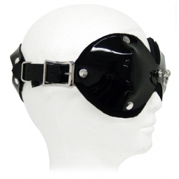 Shiny Black Leather Unique Blindfold Shiny Black Leather Unique Blindfold
