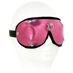 Metallic Pink Padded Blindfold With Ring Metallic Pink Padded Blindfold With Ring