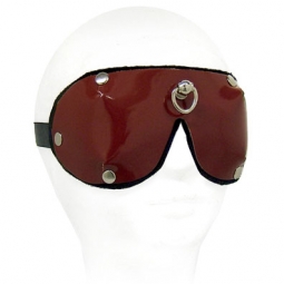 Red Patent Padded Blindfold With Ring Red Patent Padded Blindfold With Ring