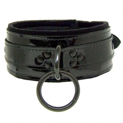 Neoprene Padded Shiny Black BDSM Collar Neoprene Padded Shiny Black BDSM Collar