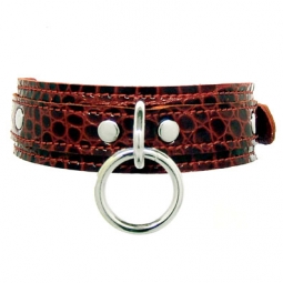 Halter Ring Collar In Exotic Cosmo Leather Halter Ring Collar In Exotic Cosmo Leather