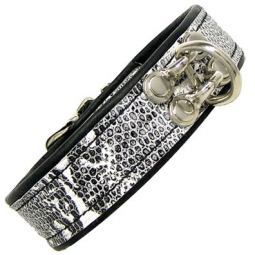 Exotic Print Leather Collar With Leather Lining Exotic Print Leather Collar With Leather Lining