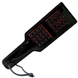 Shiny Black Slapper With Black Pyramids Shiny Black Slapper With Black Pyramids