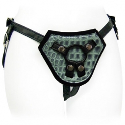 Exotic Blue Bronco Strap On - Neoprene Lined Exotic Blue Bronco Strap On - Neoprene Lined