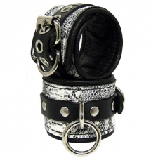 Leather Lined Cuffs In Exotic Print Leather Leather Lined Cuffs In Exotic Print Leather