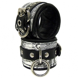 Leather Lined Cuffs In Exotic Print Leather Leather Lined Cuffs In Exotic Print Leather