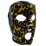 Slave Hood In Black Leather And Leo Fleece