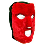 Slave Hood In Black Leather And Red Fleece