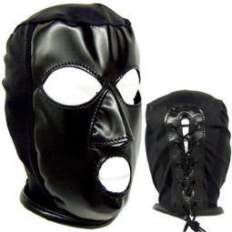 Slave Hood In Black PVC And Lycra Slave Hood In Black PVC And Lycra