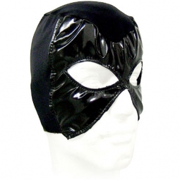 Master's Half Hood In Black Lycra And PVC Master's Half Hood In Black Lycra And PVC