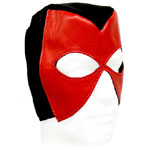 Master's Half Hood In Black Lycra/Red PVC