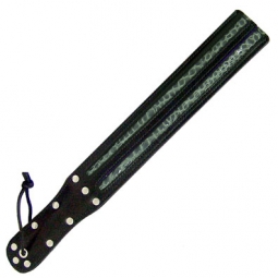 Black Leather Slapper With Exotic Blue Inlay Black Leather Slapper With Exotic Blue Inlay